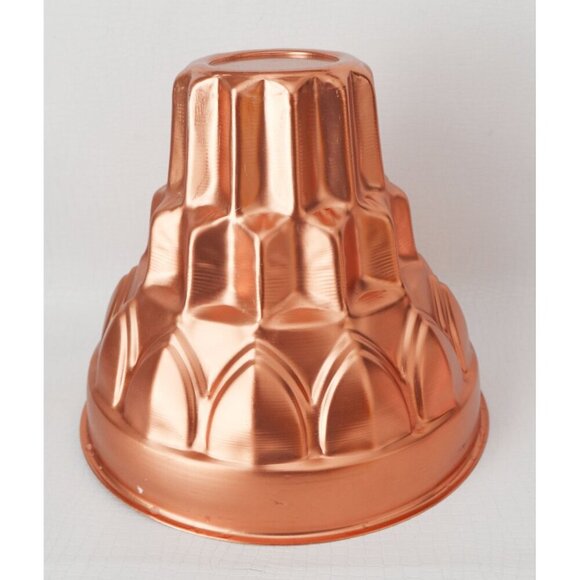 Set Of 4 Vintage Copper-Tone Jelly Molds With Fruit & Geometric Designs Assorted - Picture 5 of 6